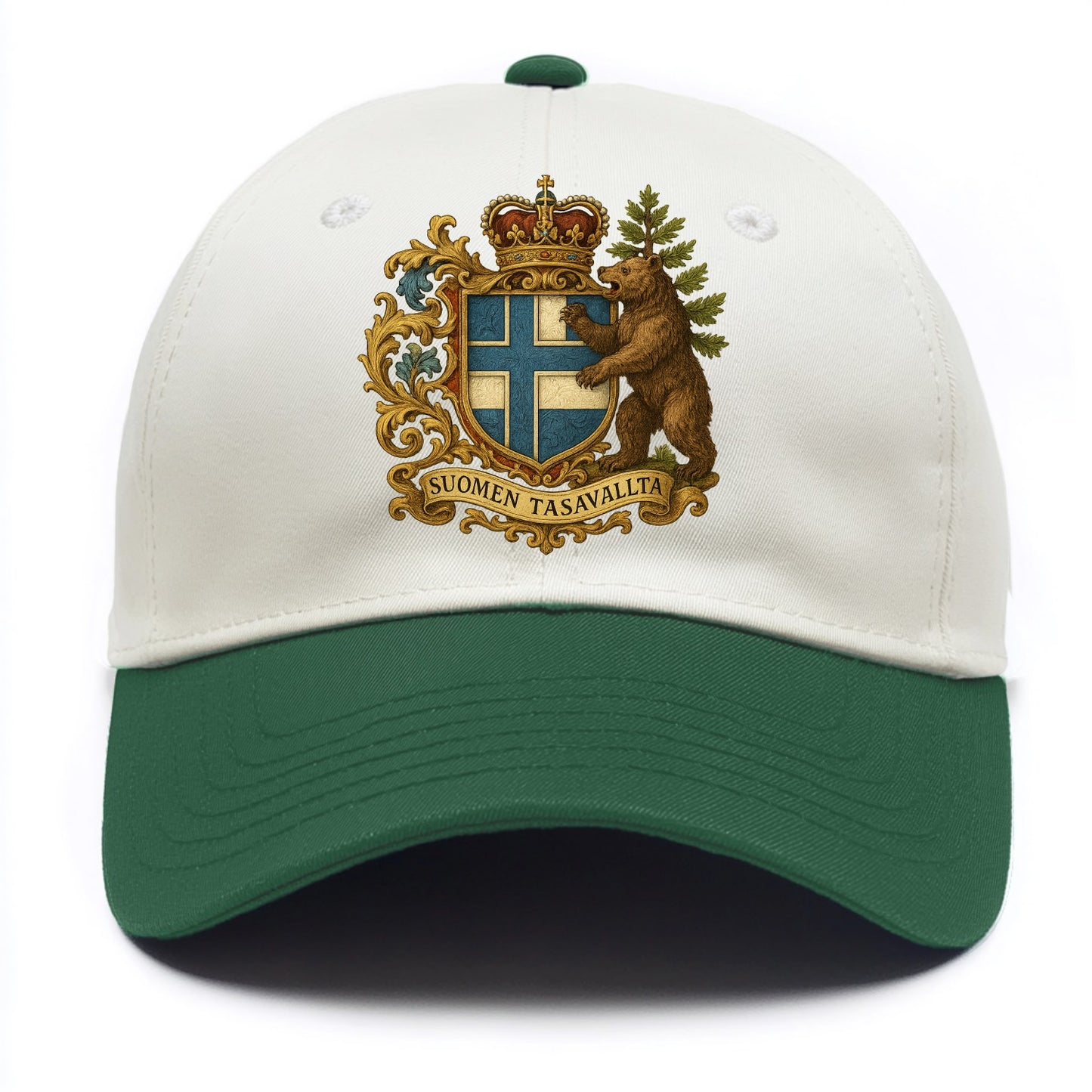 Finland Brown Bear Emblem  - Two Tone Cap - Green