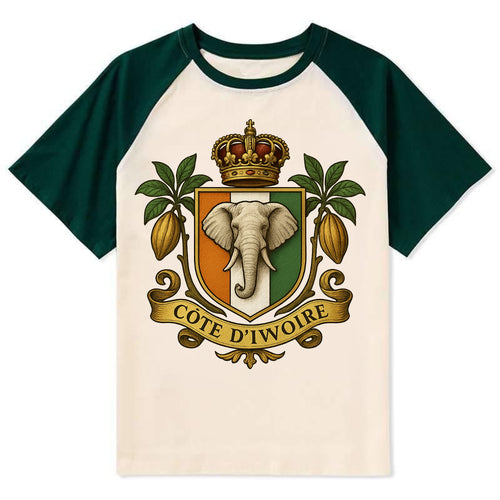 Ivory Coast Royal Logo  - Contrast Raglan T-shirt