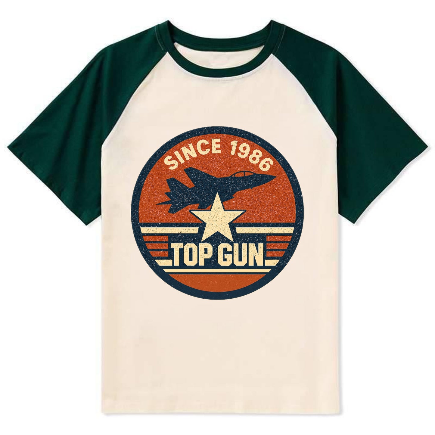 Top Gun Since 1986 - Contrast Raglan T-shirt - Green