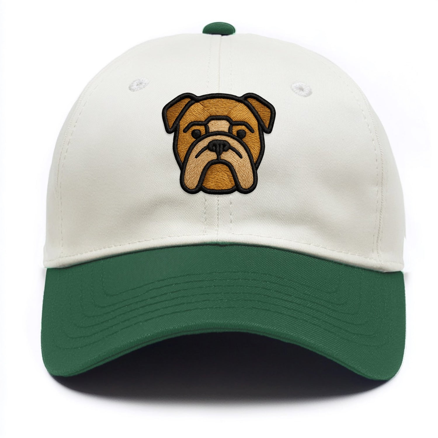 Bulldog - Minimalist geometric design wi - Two Tone Cap - Green