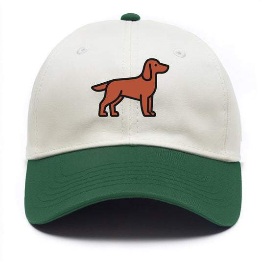 Irish Setter - Red/chestnut flat side profile - Two Tone Cap - Green