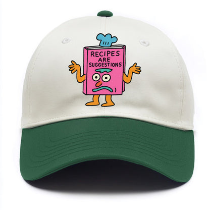 RECIPES ARE SUGGESTIONS | Cookbook shrugging - Two Tone Cap - Green