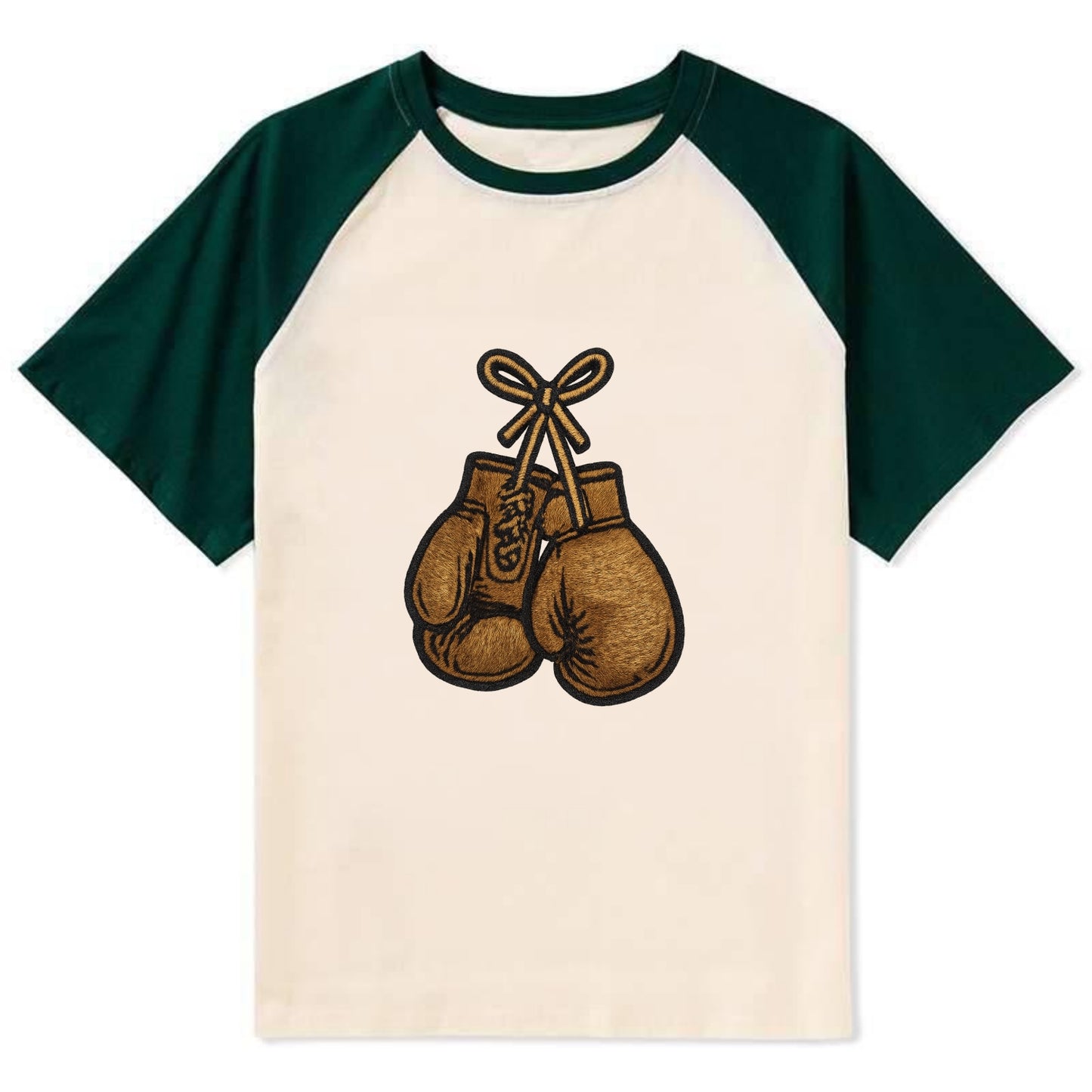 Boxing Gloves  - Contrast Raglan T-shirt - Green