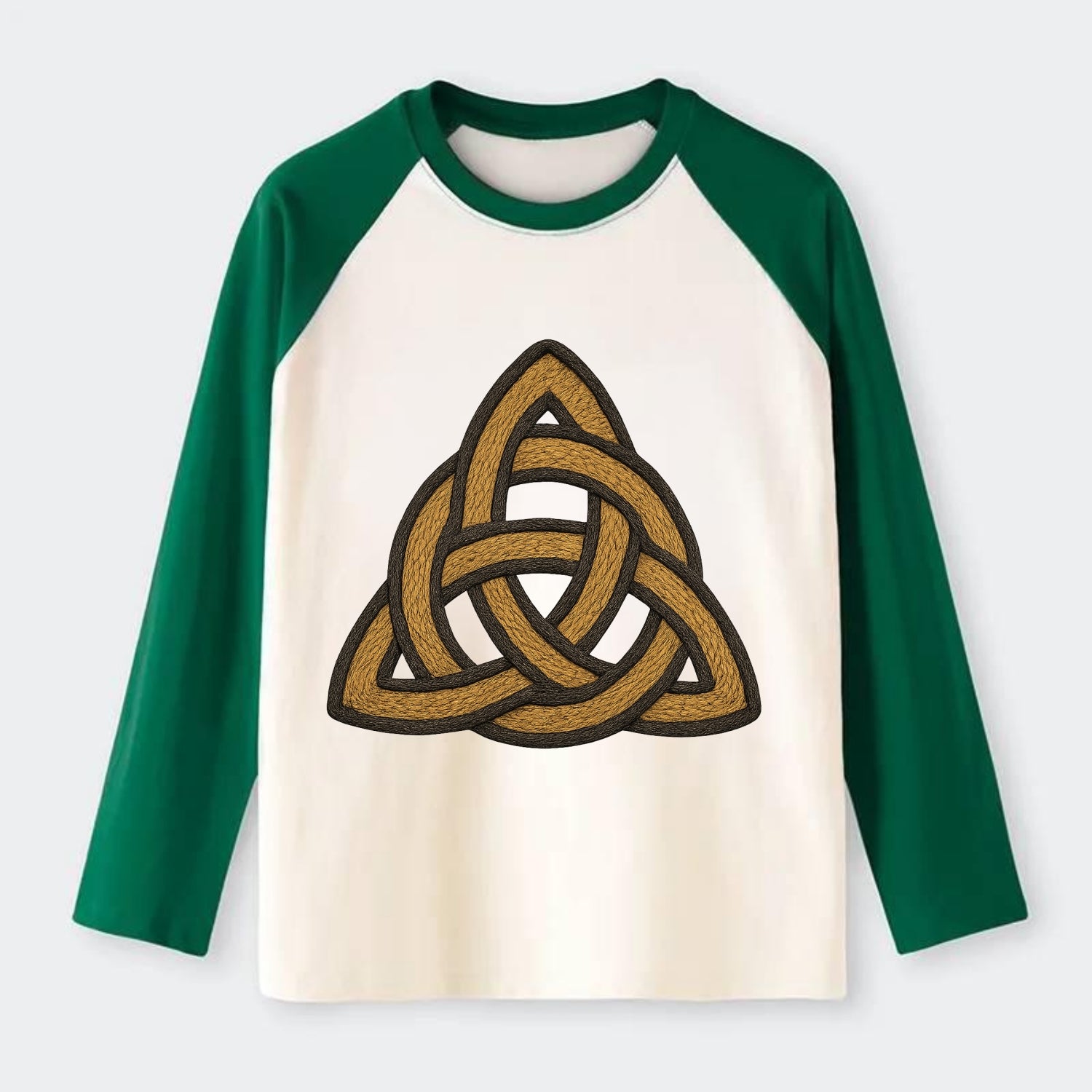 Trinity Knot  - Raglan Long Sleeve T-Shirt - Green