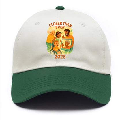 Technology bringing distant families together - "Closer Than Ever" - connection - Two Tone Cap - Green