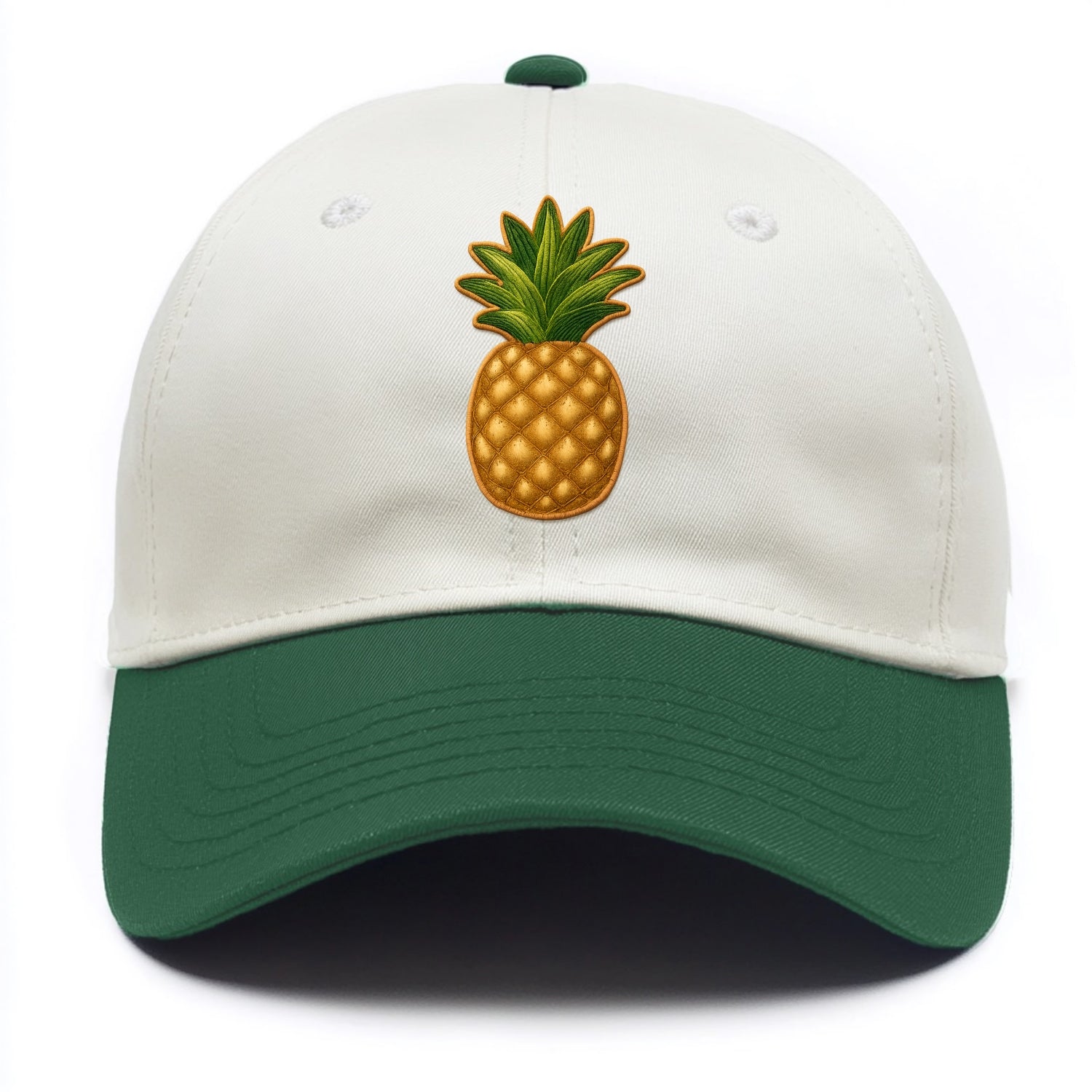 PINEAPPLE CROWN - tropical fruit in yellow and green , hospitality - Two Tone Cap - Green