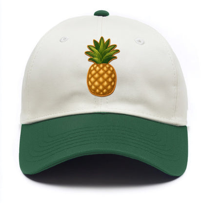 PINEAPPLE CROWN - tropical fruit in yellow and green , hospitality - Two Tone Cap - Green