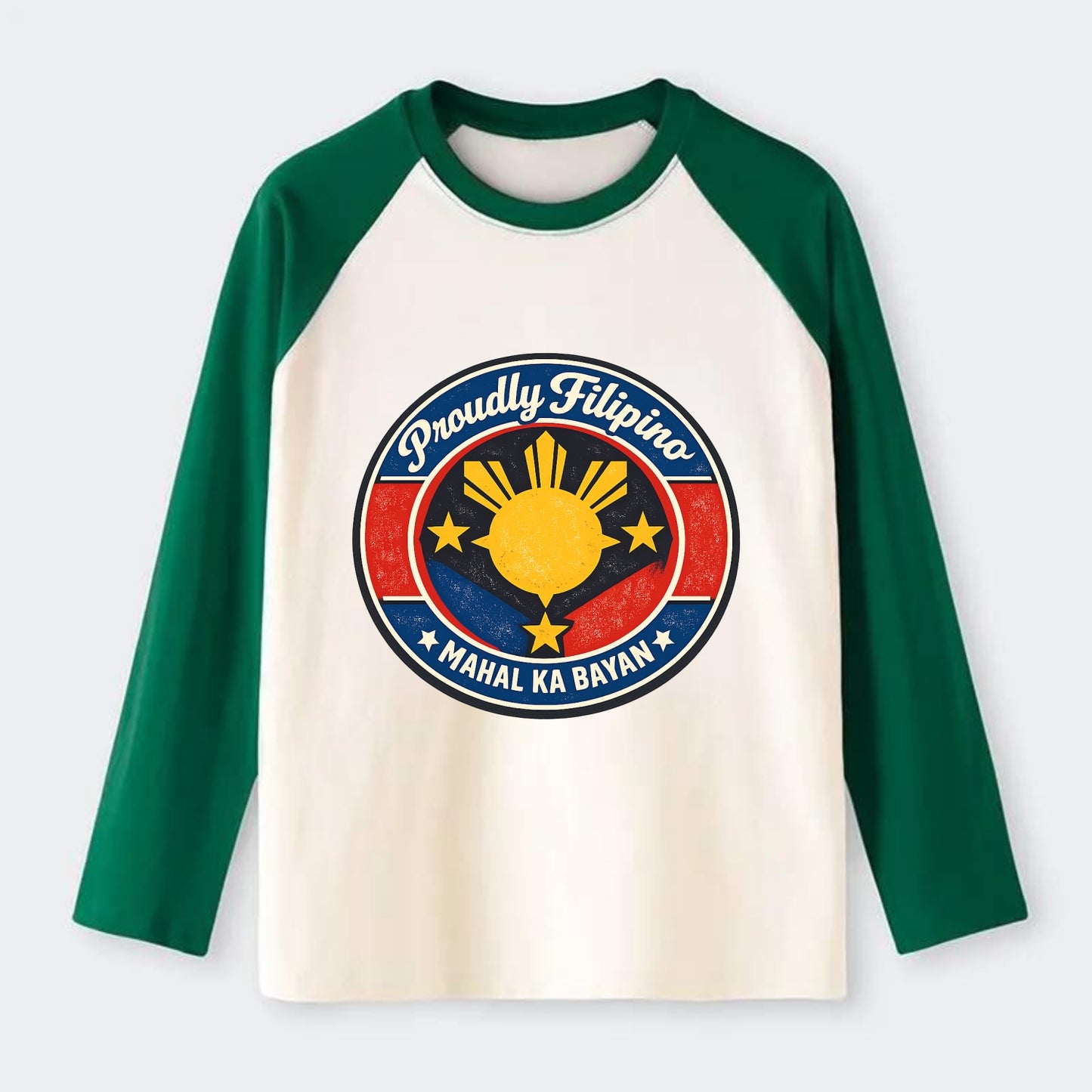 Radiant Philippine Heritage - Raglan Long Sleeve T-Shirt - Green