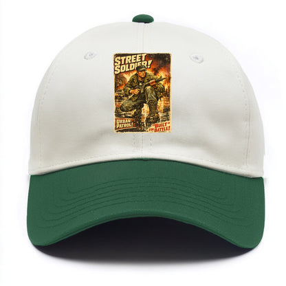 COMBAT READY | Military boots on wet pavement | Street soldier | Urban patrol | - Two Tone Cap - Green