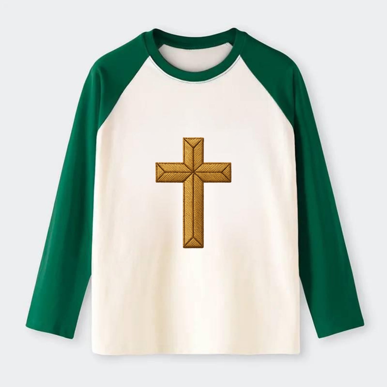 Rock Cross  - Raglan Long Sleeve T-Shirt - Green