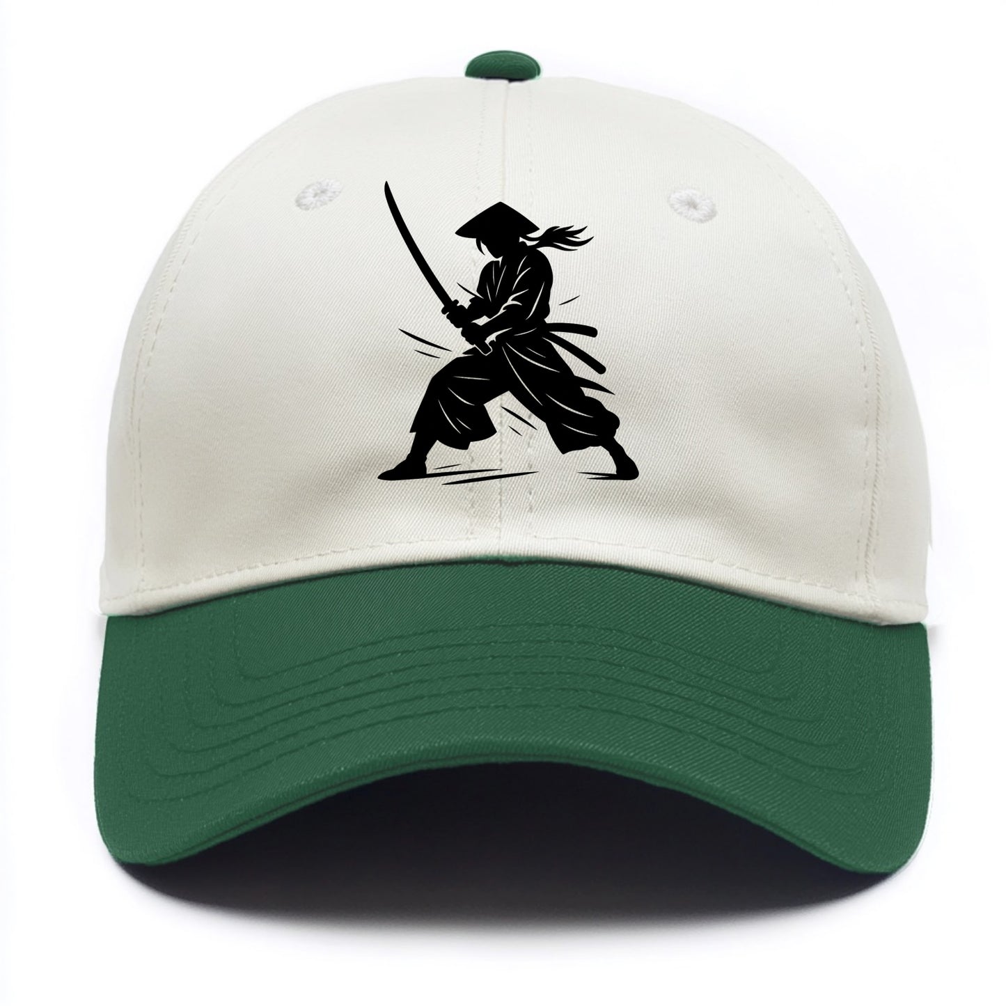 Samurai in battle-ready stance - Two Tone Cap - Green