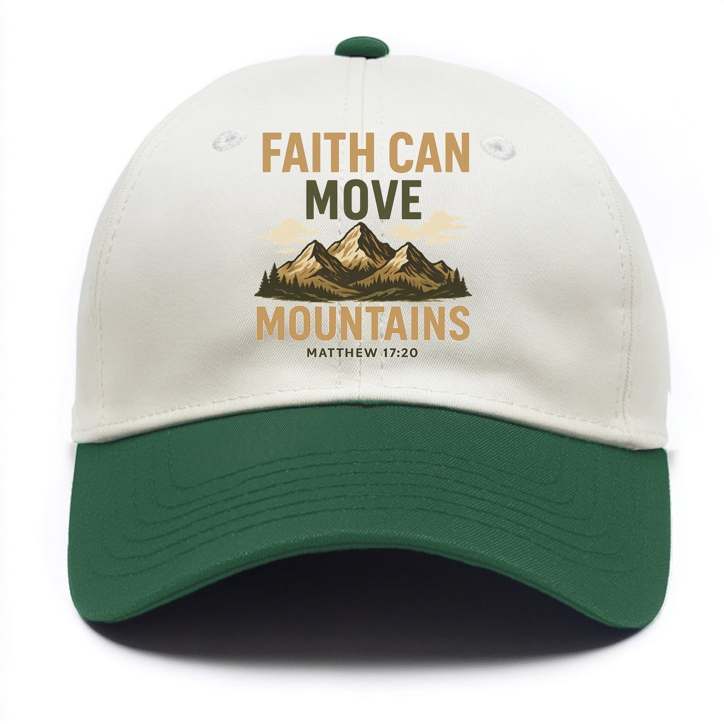 Matthew 17:20 Mountains - Two Tone Cap - Green