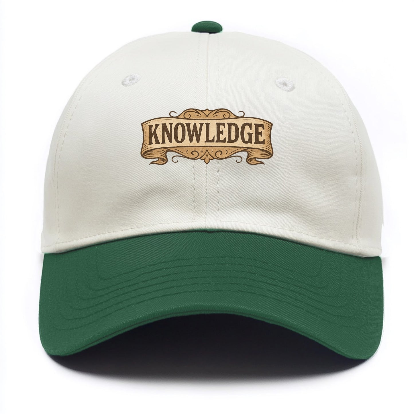 Bold typography design - "KNOWLEDGE" - learning, understanding - Two Tone Cap - Green