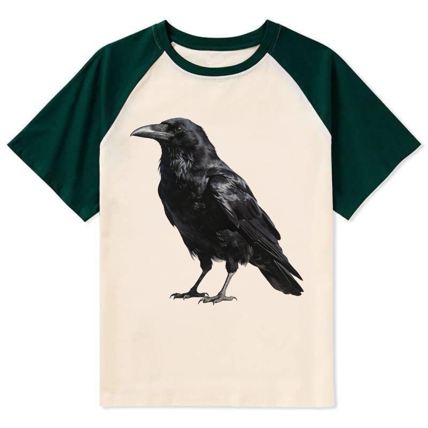 Raven - Contrast Raglan T-shirt - Green
