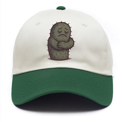 SINGLE IS VALID | Content cactus hugging itself - Two Tone Cap - Green