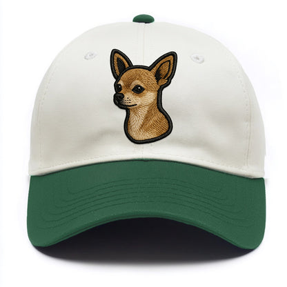Chihuahua - Modern tiny dog logo with bo - Two Tone Cap - Green