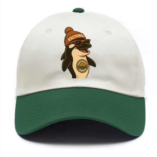 Victoria Orca wearing Victoria beanie wi - Two Tone Cap - Green