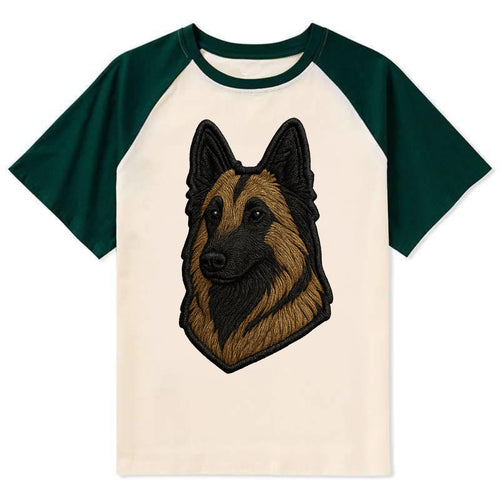 Belgian Tervuren - Trendy shepherd desig - Contrast Raglan T-shirt