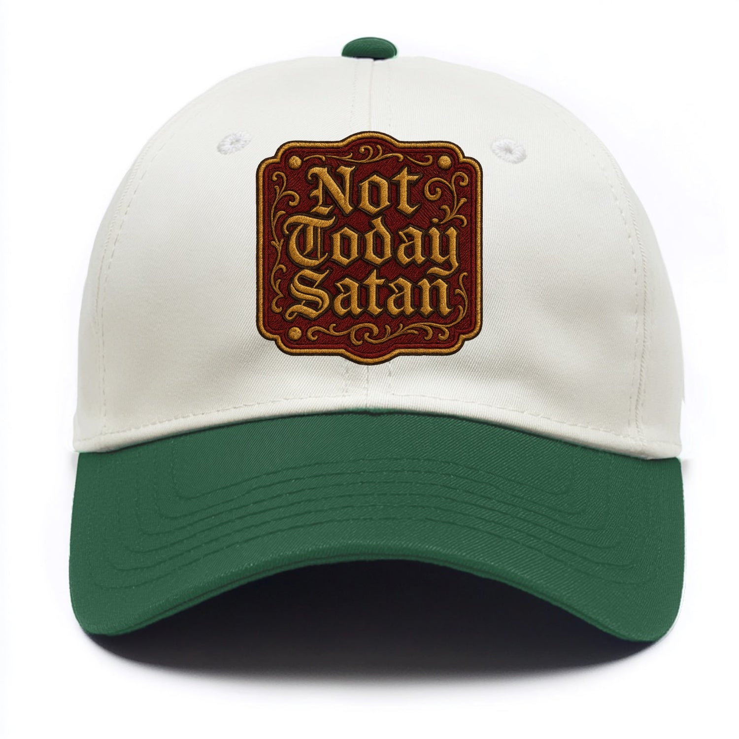 Not Today Satan  - Two Tone Cap - Green