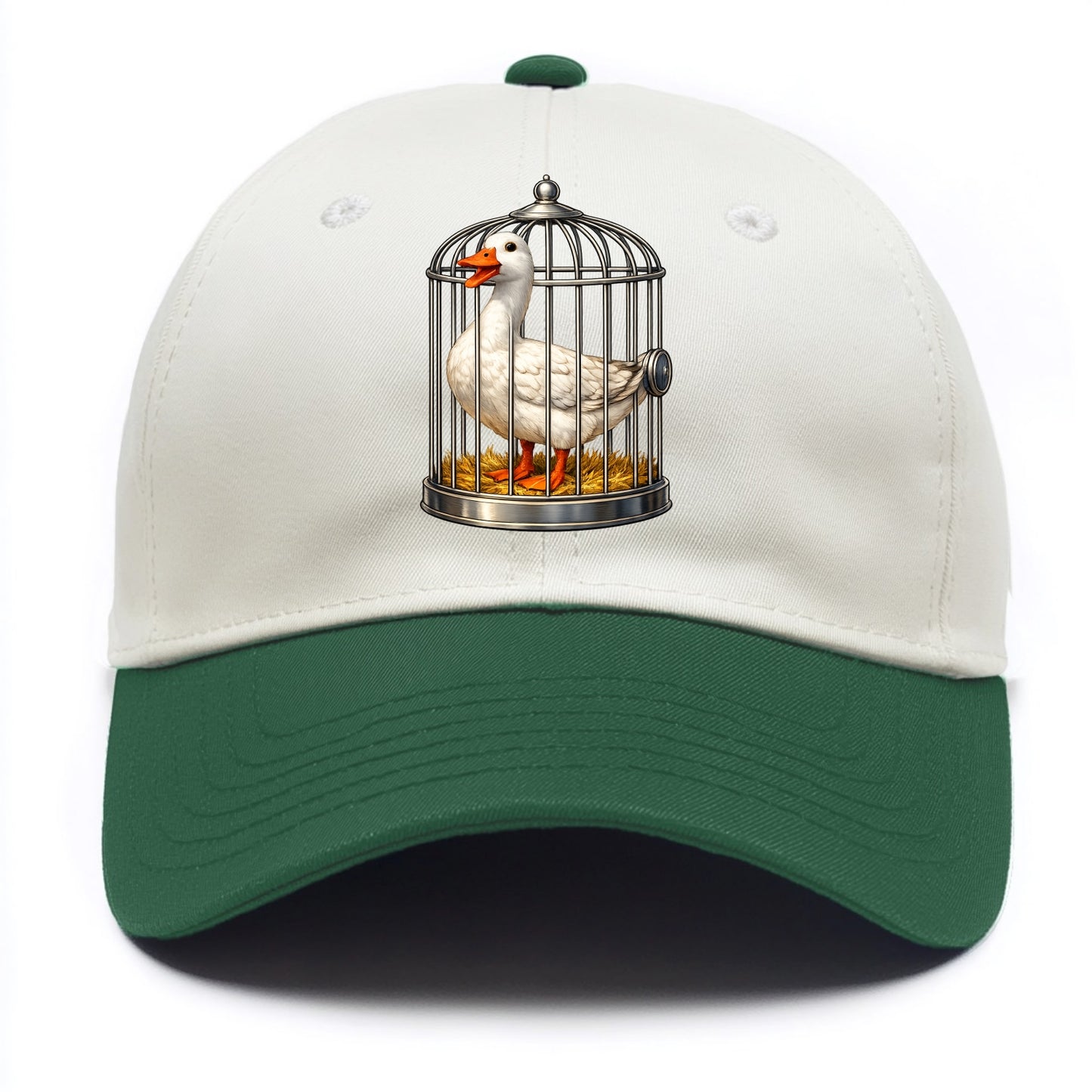 Duck In Cage - Two Tone Cap - Green