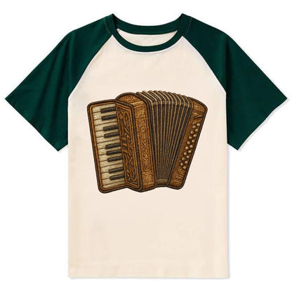 Accordion  - Contrast Raglan T-shirt - Green