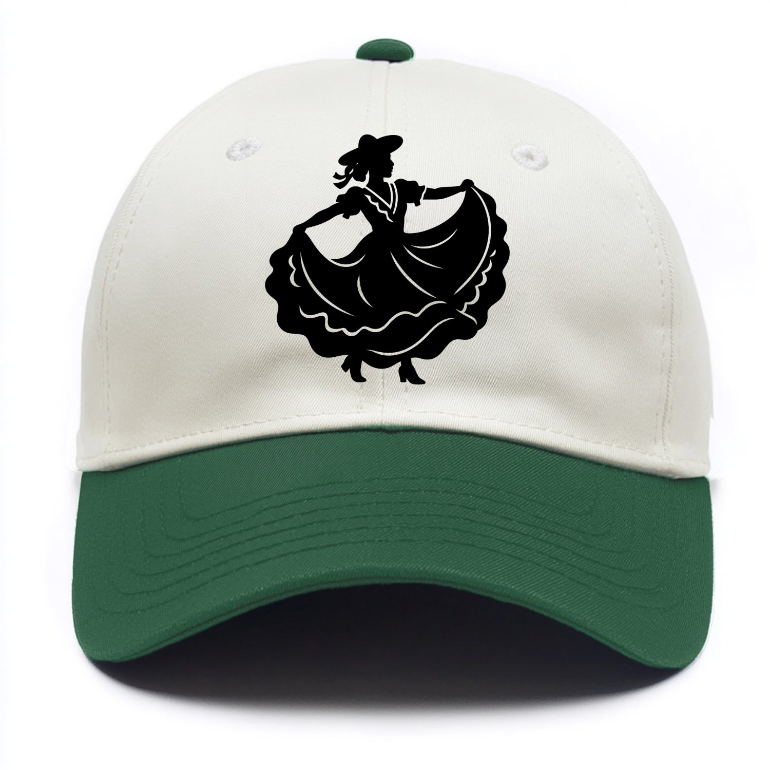 Mexican folk dancer twirling skirt - Two Tone Cap - Green