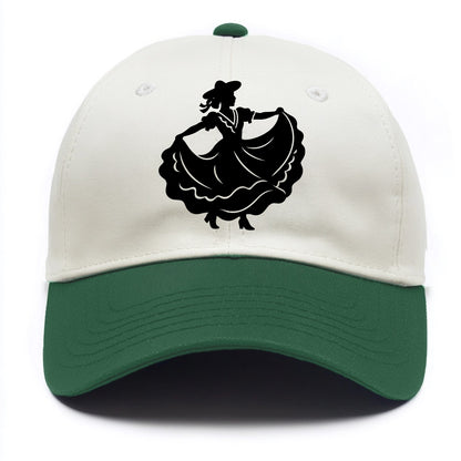 Mexican folk dancer twirling skirt - Two Tone Cap - Green