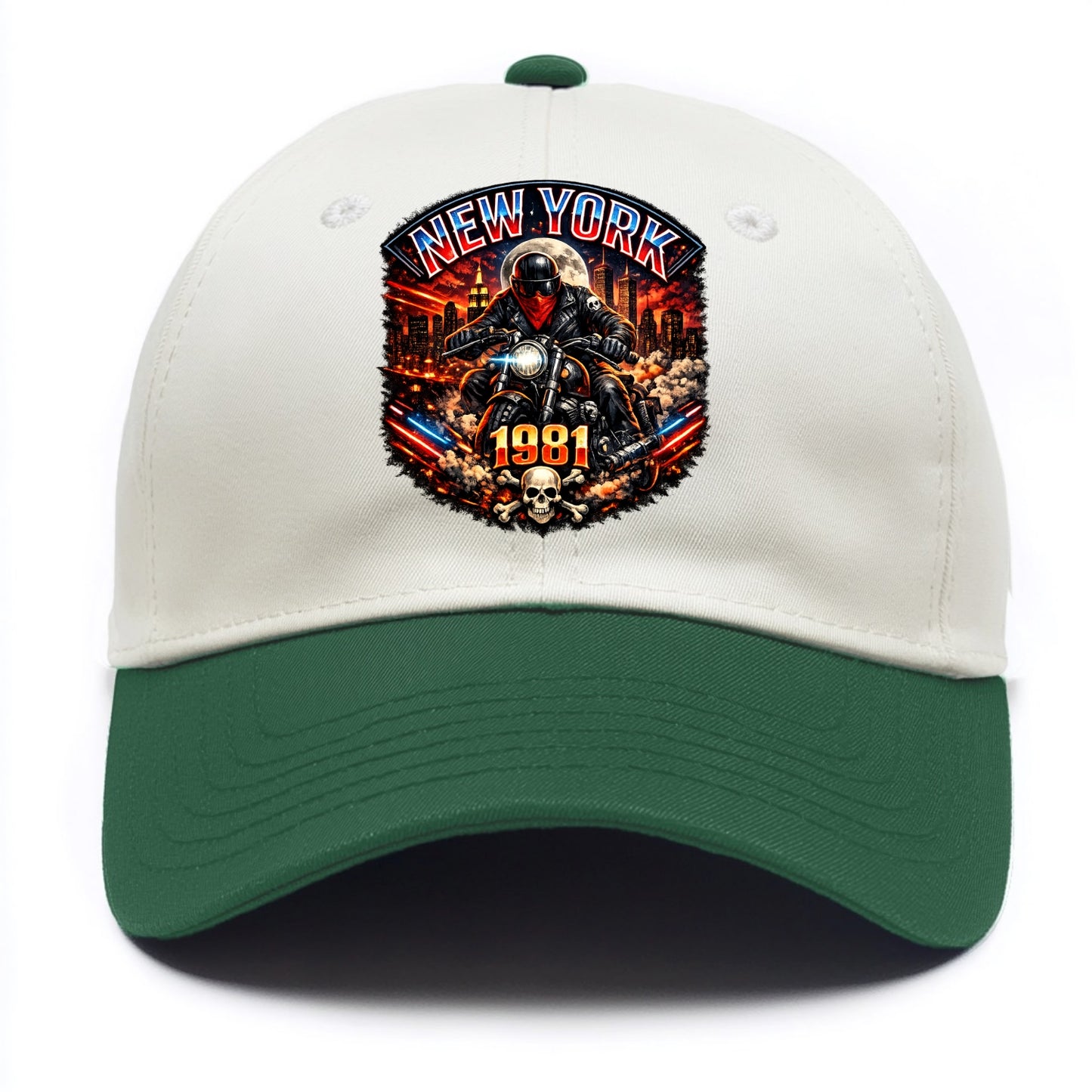 New York 1981 Biker - Two Tone Cap - Green