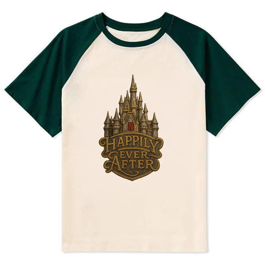 Happily Ever After  - Contrast Raglan T-shirt - Green