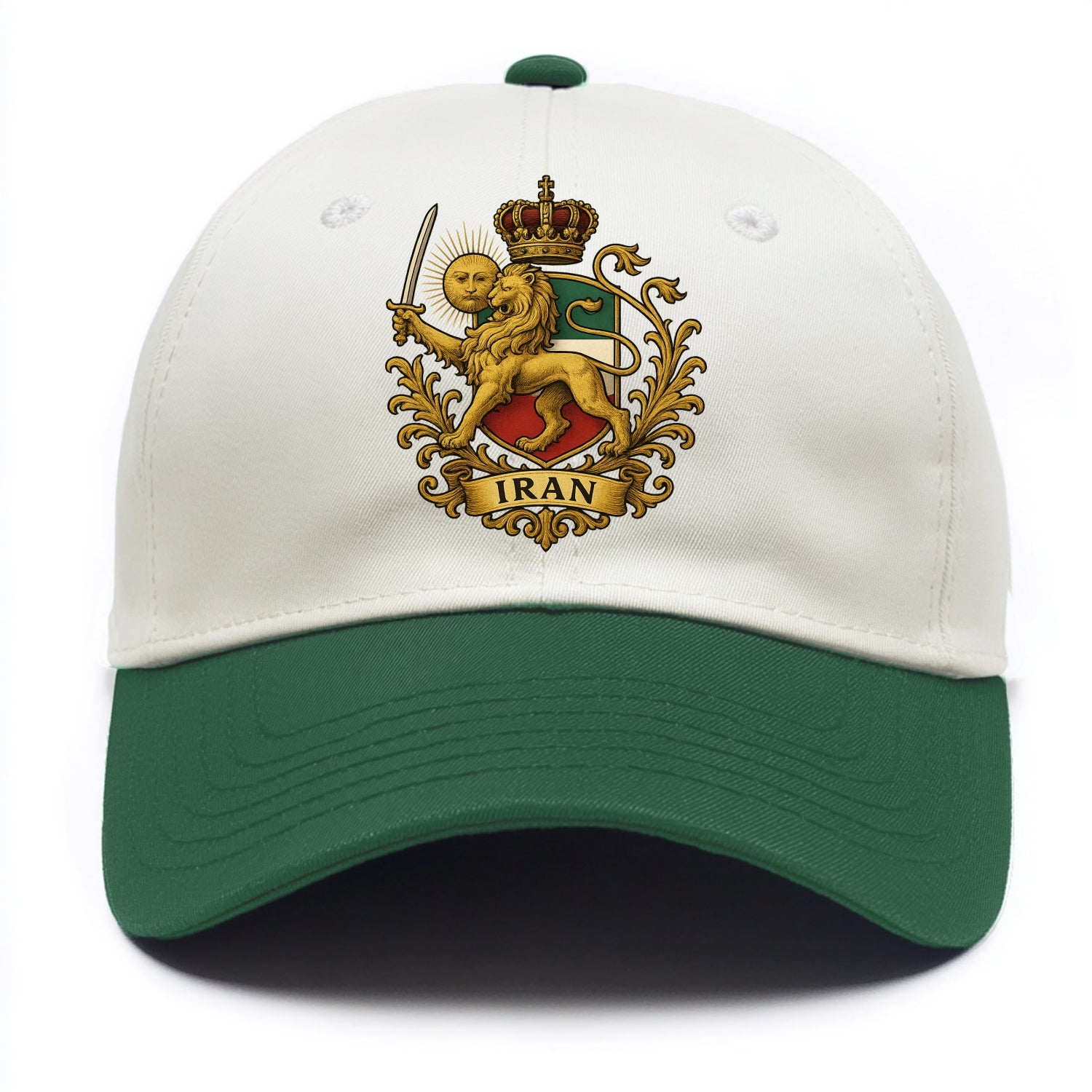Royal Iran Coat Of Arms - Two Tone Cap - Green