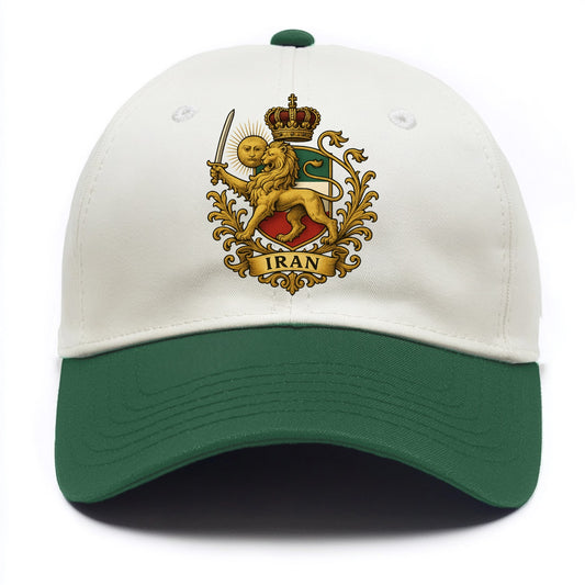 Royal Iran Coat Of Arms - Two Tone Cap - Green