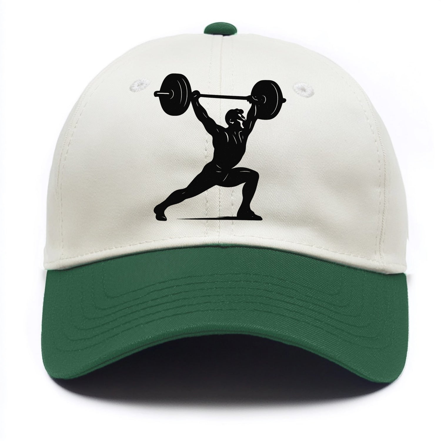 Weightlifter doing overhead snatch - Two Tone Cap - Green