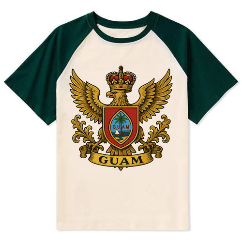 Guam Heritage Badge  - Contrast Raglan T-shirt