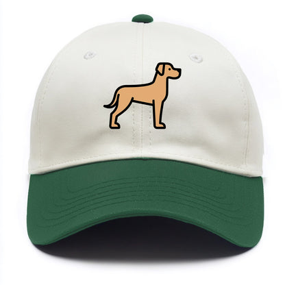 Great Dane - Fawn colored flat side profile - Two Tone Cap - Green