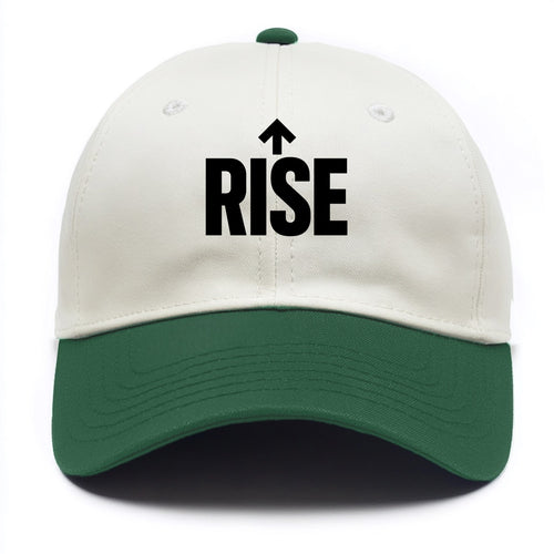 Bold typography design - RISE - getting up, ascending, elevating - Two Tone Cap