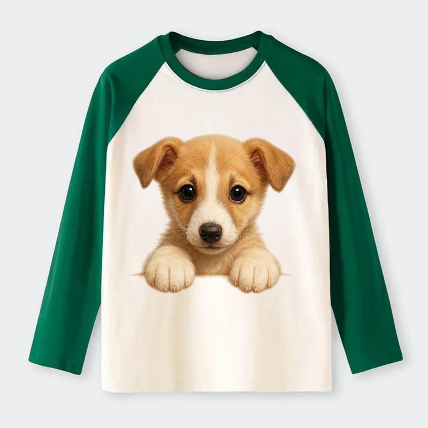 Whippet  - Raglan Long Sleeve T-Shirt - Green