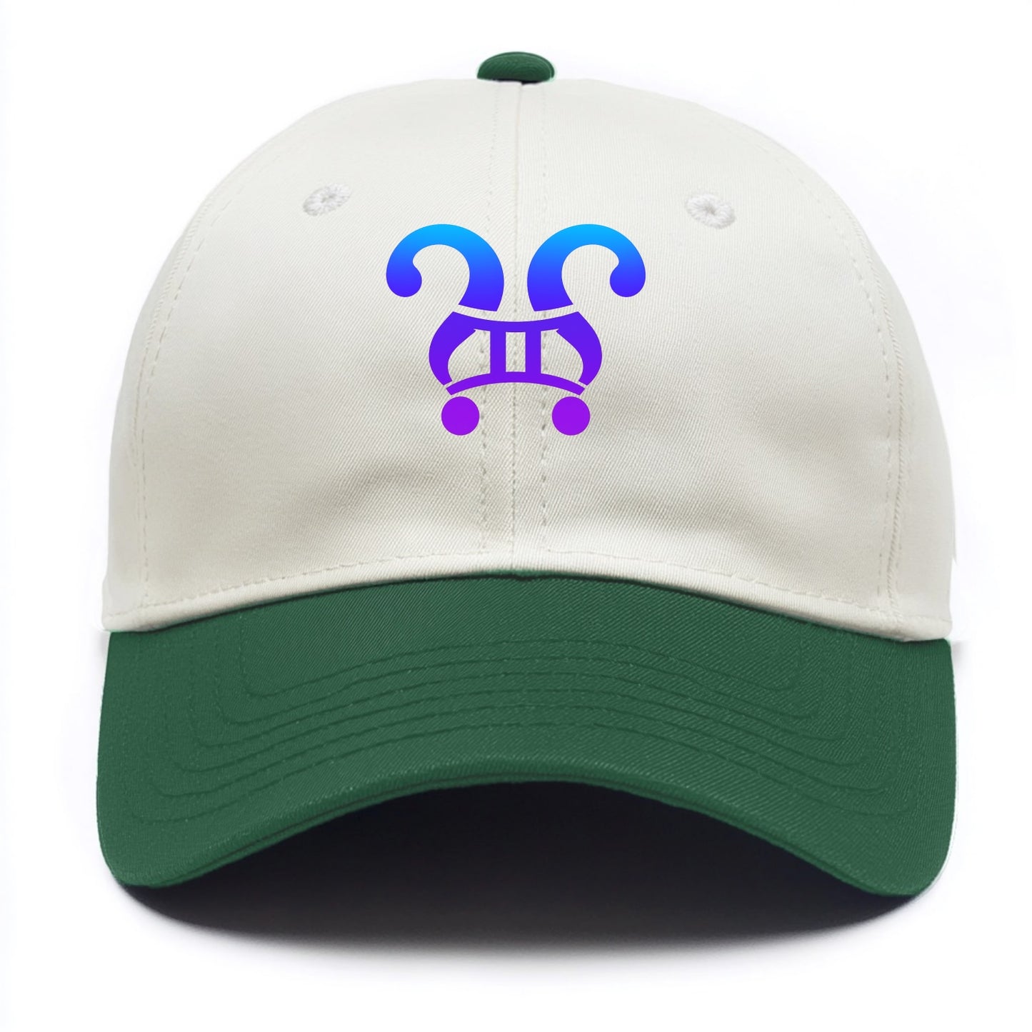 CURIOUS TWINS | Twin question marks | Endless curiosity | Seeking answers | - Two Tone Cap - Green