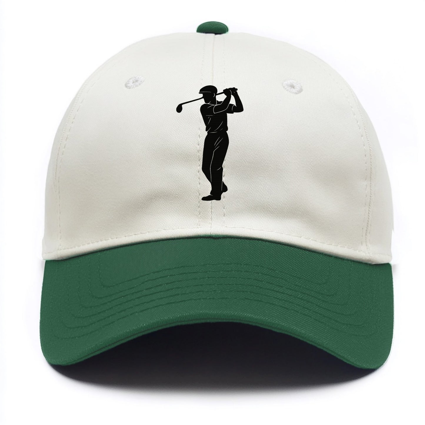 Golfer mid-swing with driver - Two Tone Cap - Green