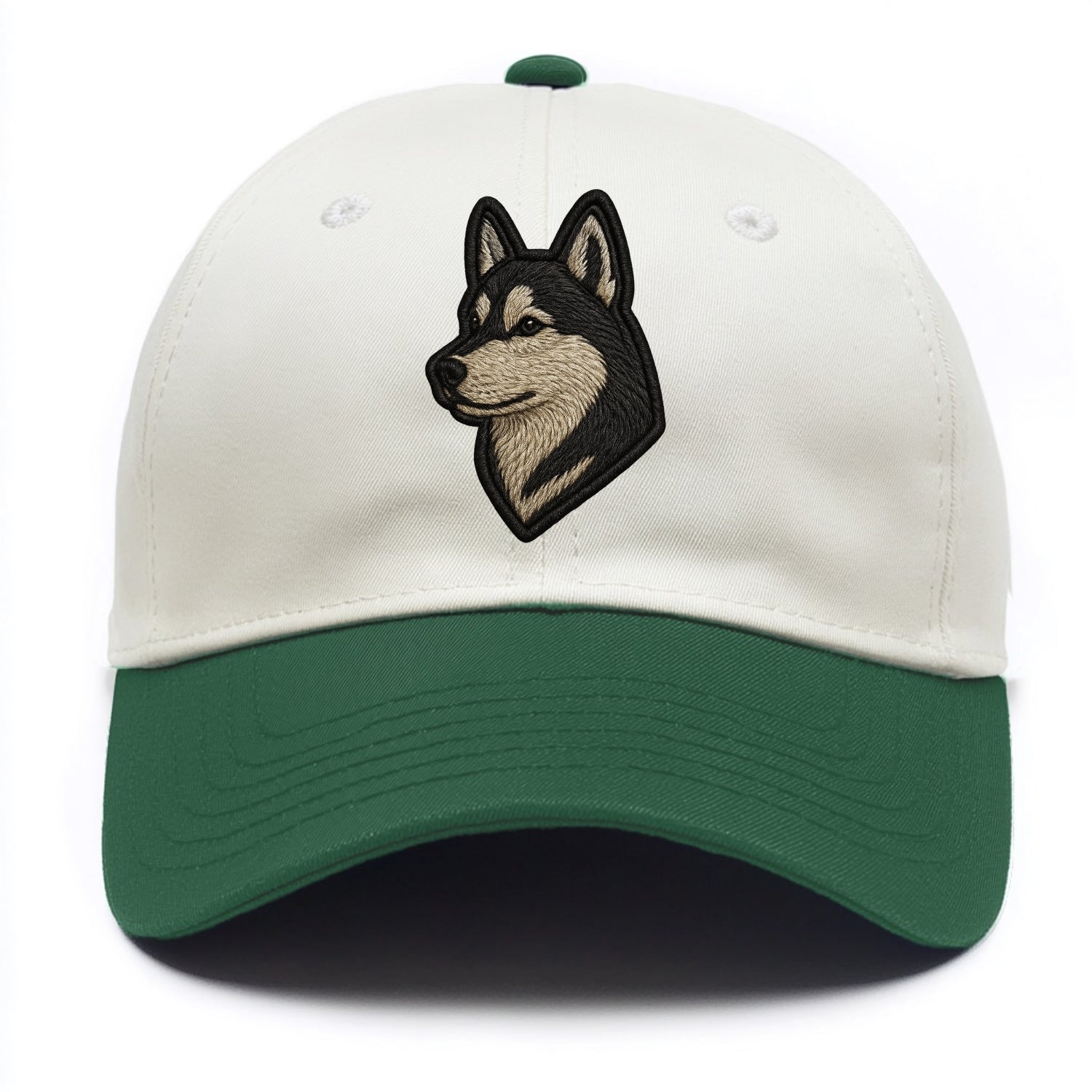 Siberian Husky - Contemporary wolf-like - Two Tone Cap - Green