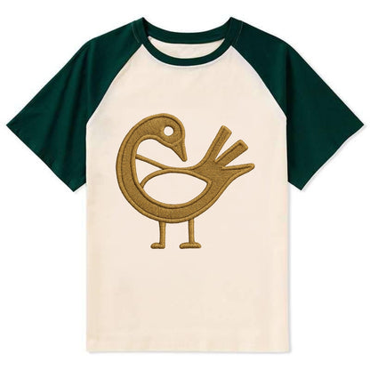 Adinkra Sankofa  - Contrast Raglan T-shirt - Green