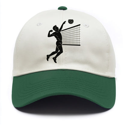 Volleyball player spiking at the net - Two Tone Cap - Green