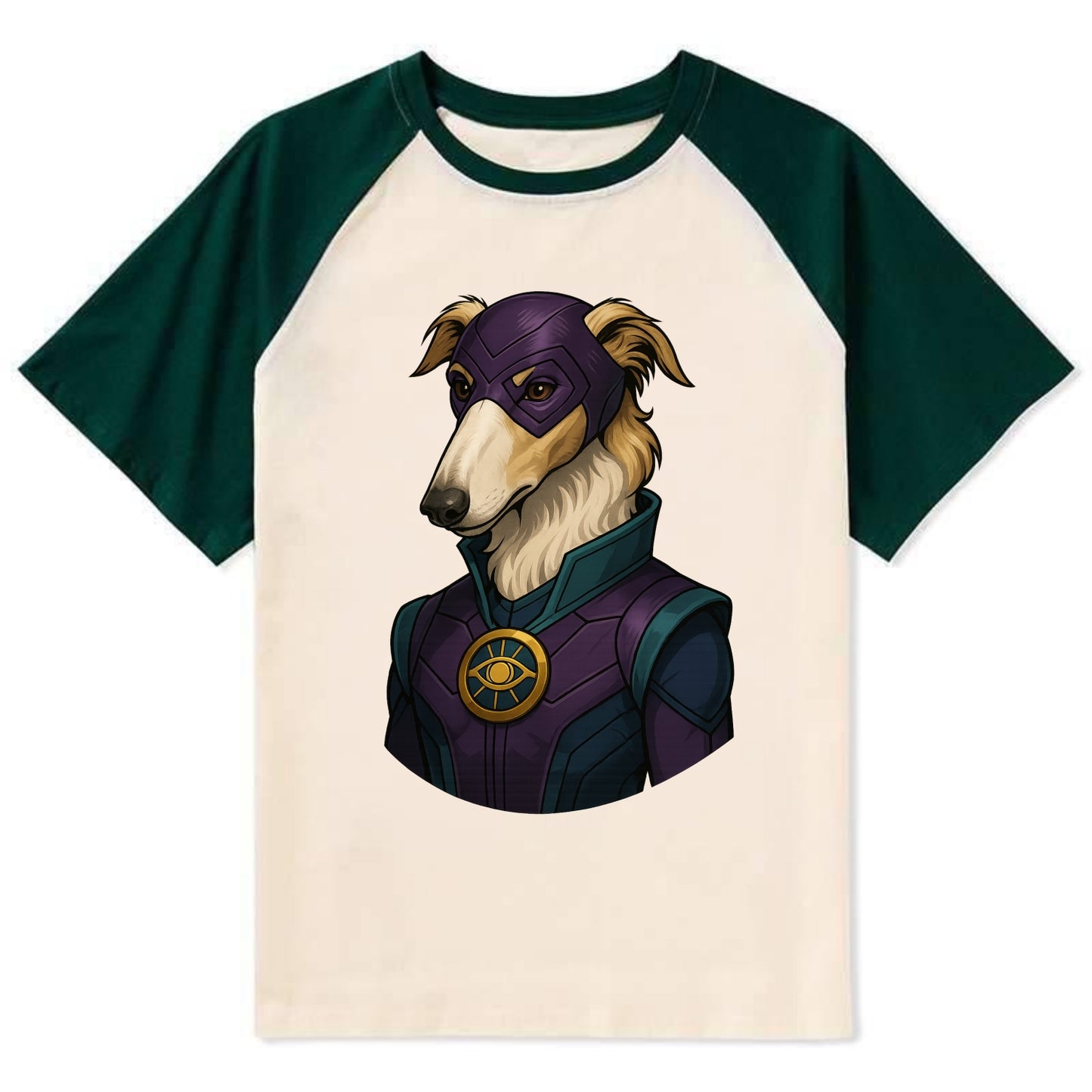 Borzoi Mystic Hero  - Contrast Raglan T-shirt - Green