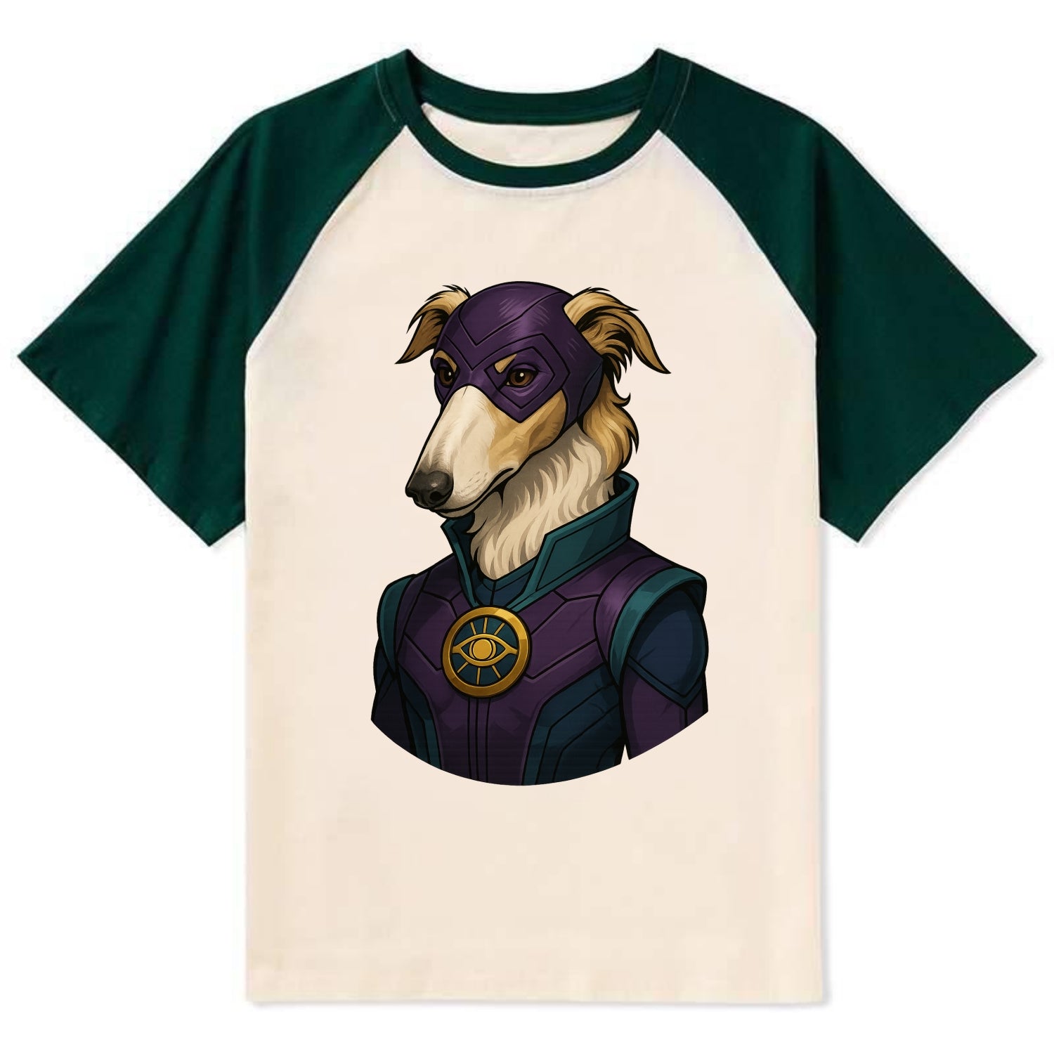Borzoi Mystic Hero  - Contrast Raglan T-shirt - Green