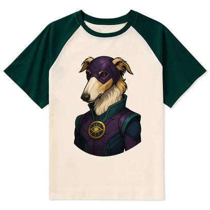 Borzoi Mystic Hero  - Contrast Raglan T-shirt - Green