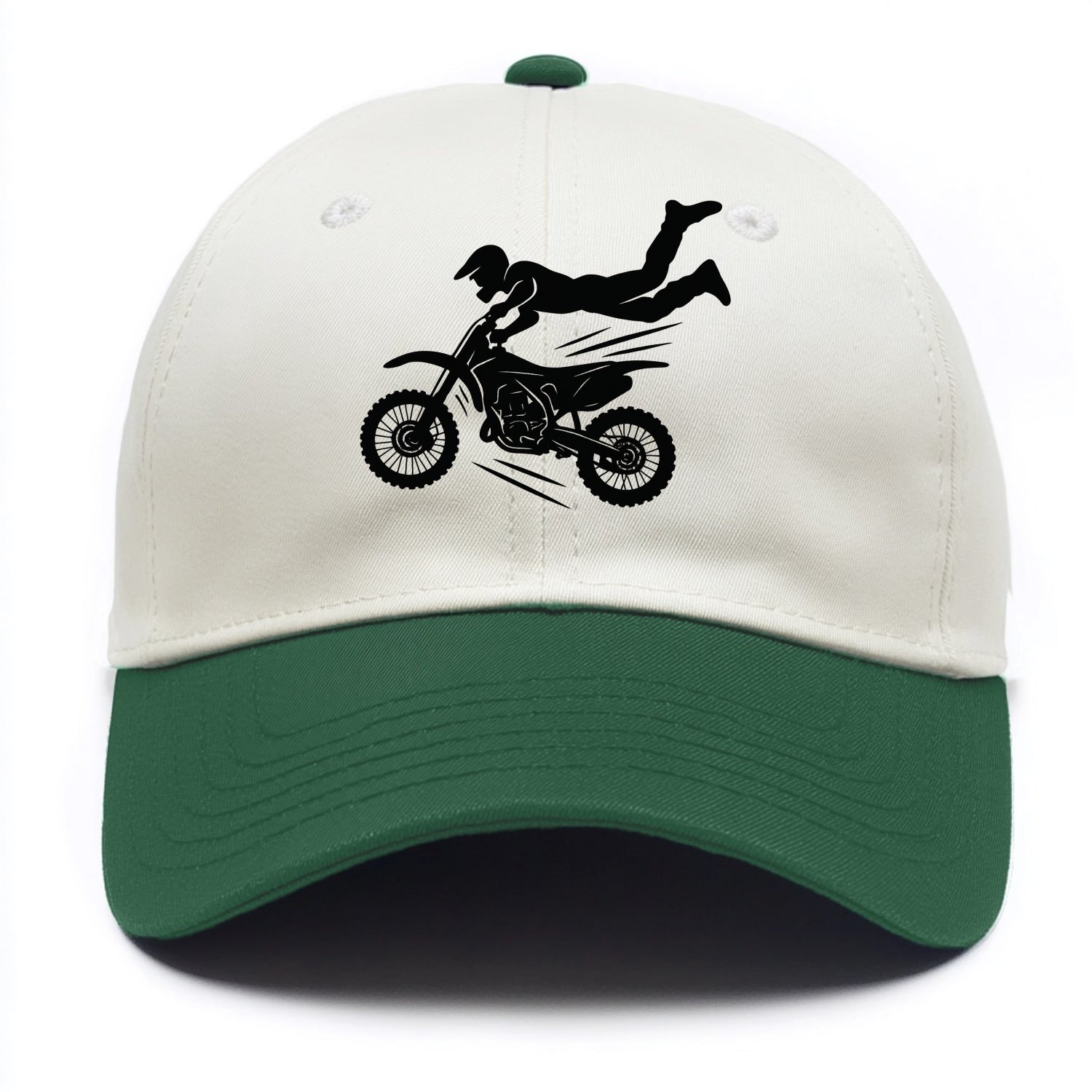 Motocross rider airborne trick - Two Tone Cap - Green