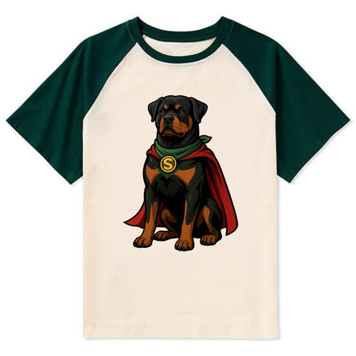 Rottweiler Strong Hero  - Contrast Raglan T-shirt