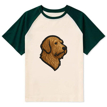 Otterhound - Trendy shaggy hound logo wi - Contrast Raglan T-shirt - Green