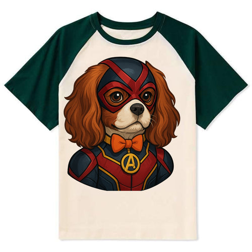 Cavalier King Charles Friendly Hero  -  Contrast Raglan T-shirt