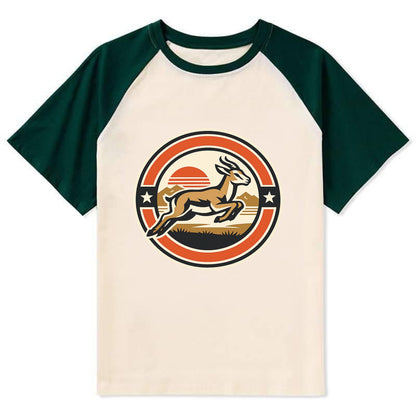 Proud Springbok Emblem - Contrast Raglan T-shirt - Green