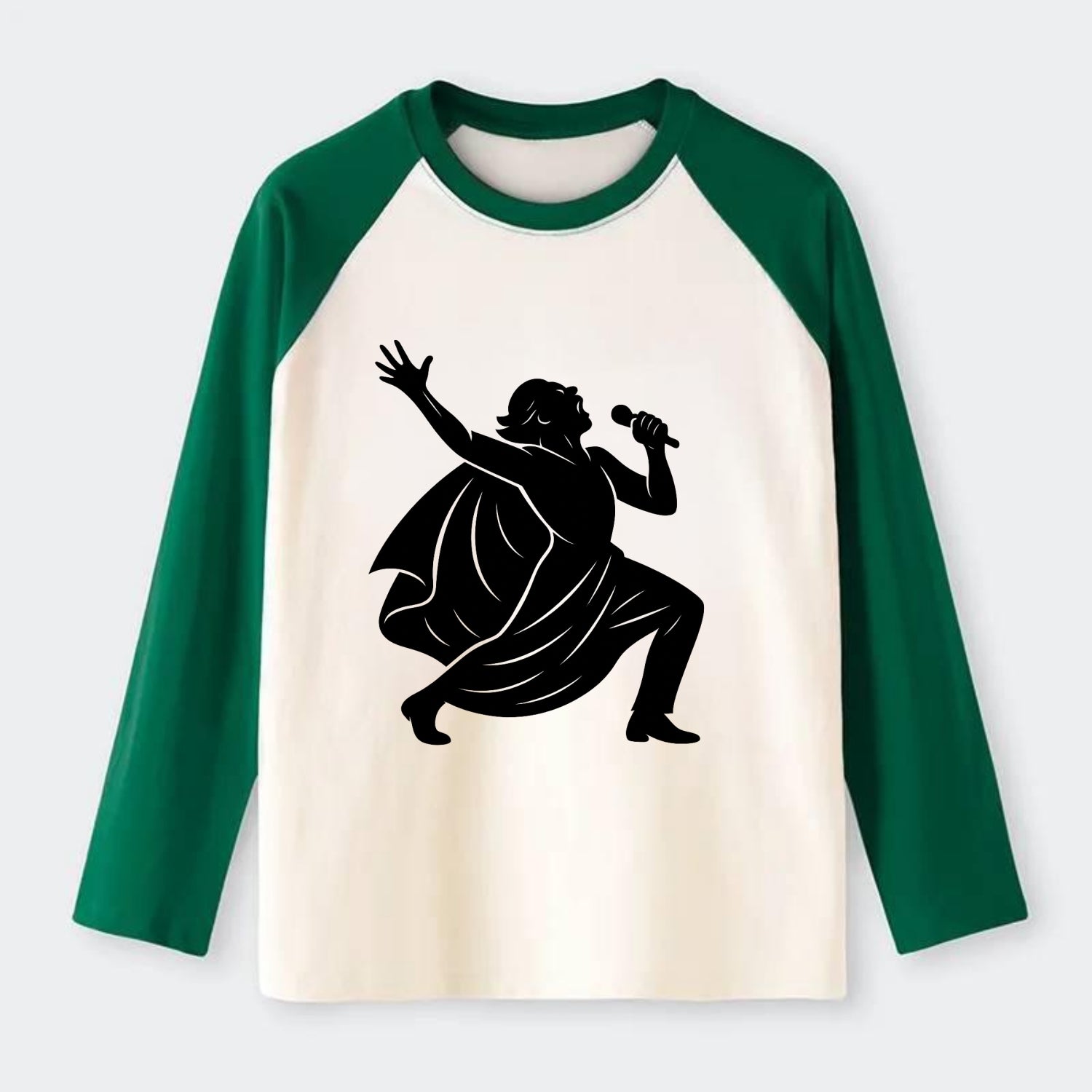 Opera singer powerful finale - Raglan Long Sleeve T-Shirt - Green